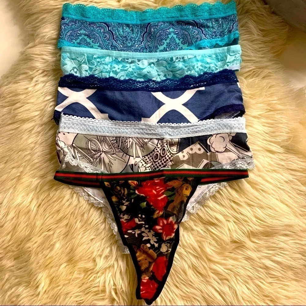 New bundle of five women’s underwear size small mixed lot set